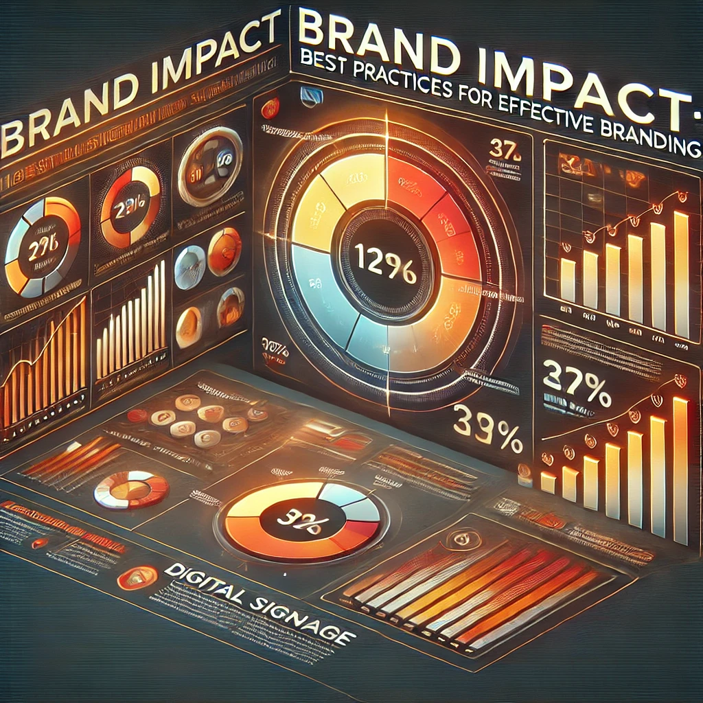 3D dashboard with smart signage by digisigns showcasing brand impact and best practices for effective branding with analytics